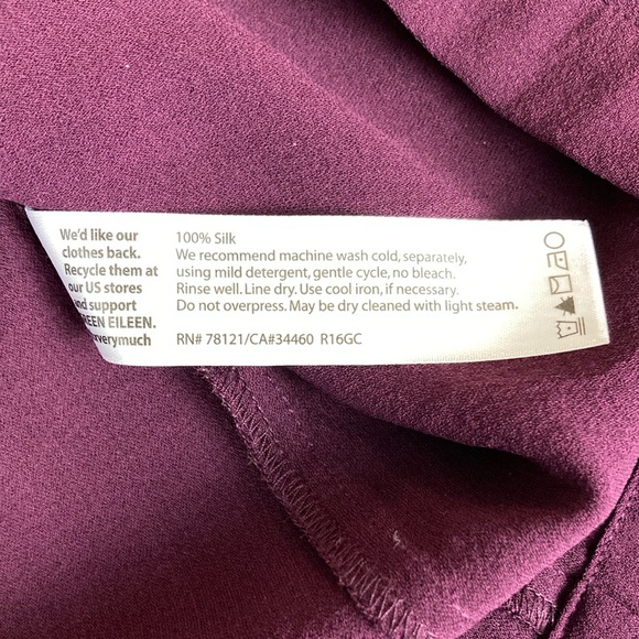 Eileen Fisher Plum Silk Shift Dress - Picture 10 of 11